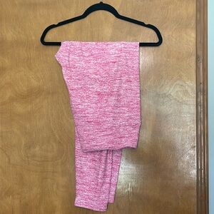 LulaRoe pink and white heathered leggings size TC2